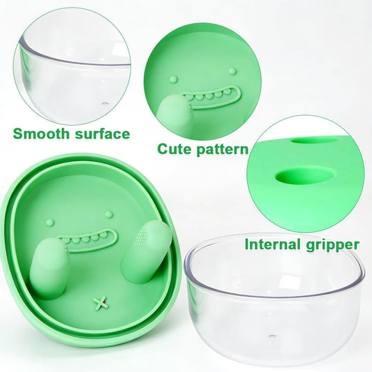 2-in-1 No Mess Snack Container with Silicone Lid – Leakproof Portable Snack & Fruit Storage Box for Kids, Travel & Camping