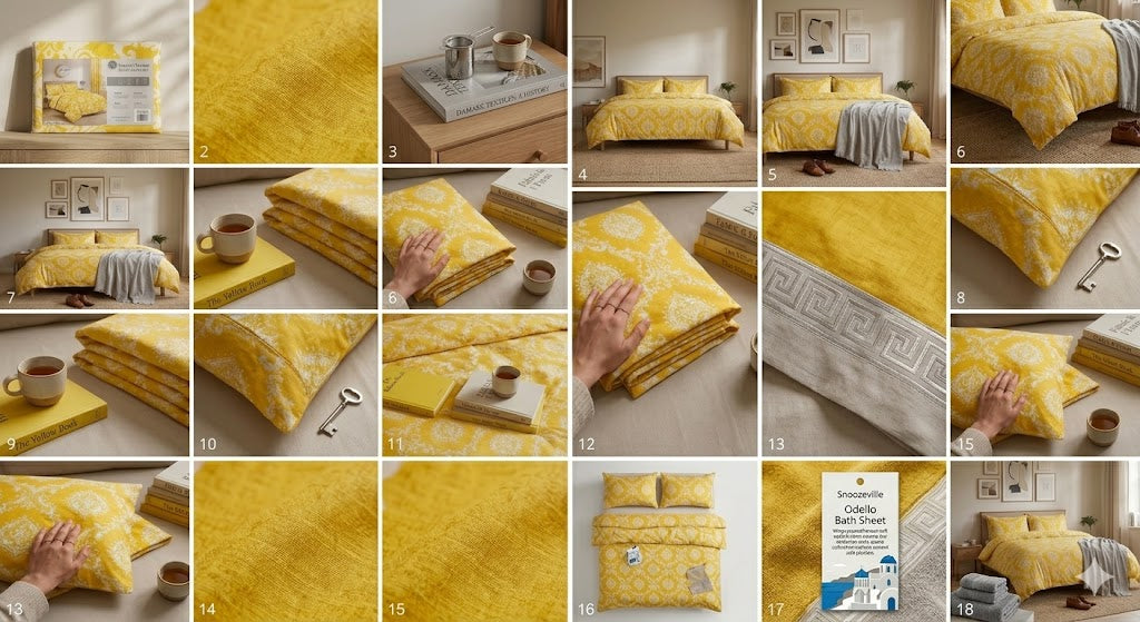 Luxury 3 PCS King Yellow Floral Duvet Cover Set – Soft Premium Bedding Collection