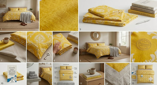 Luxury 3 PCS King Yellow Floral Duvet Cover Set – Soft Premium Bedding Collection