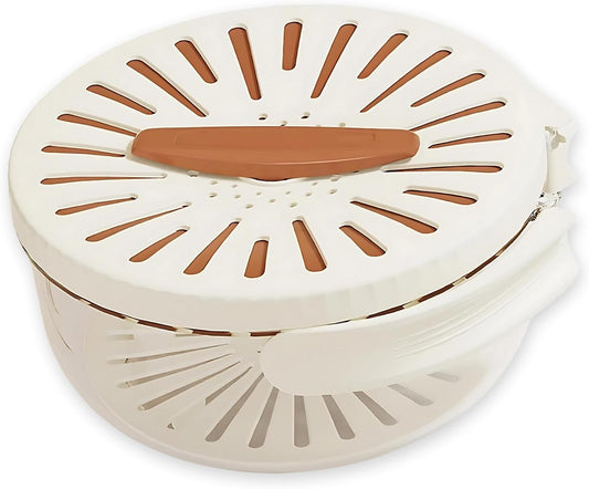 2-in-1 Multifunction Fruit & Vegetable Washing Bowl with Lid – Drain Basket with Foldable Handle