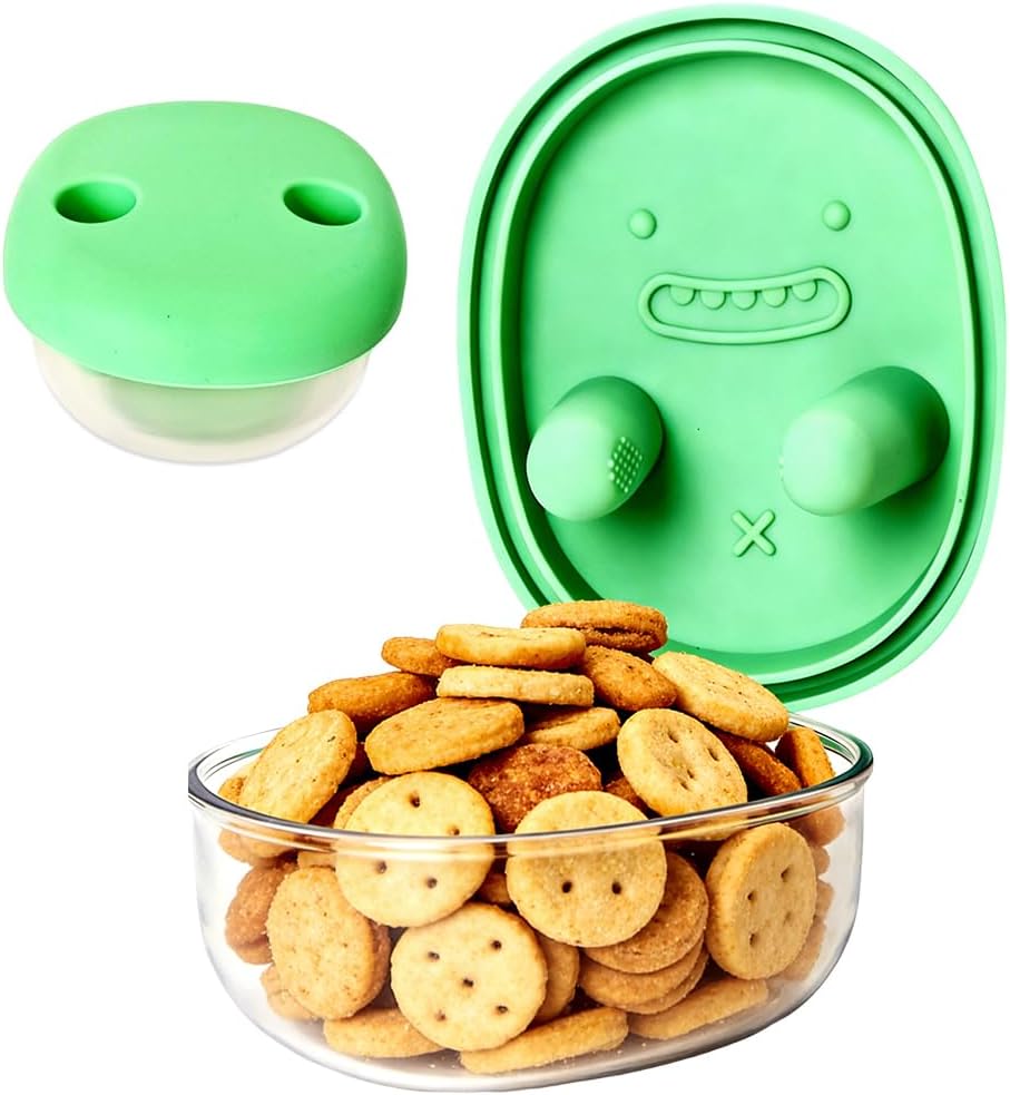 2-in-1 No Mess Snack Container with Silicone Lid – Leakproof Portable Snack & Fruit Storage Box for Kids, Travel & Camping
