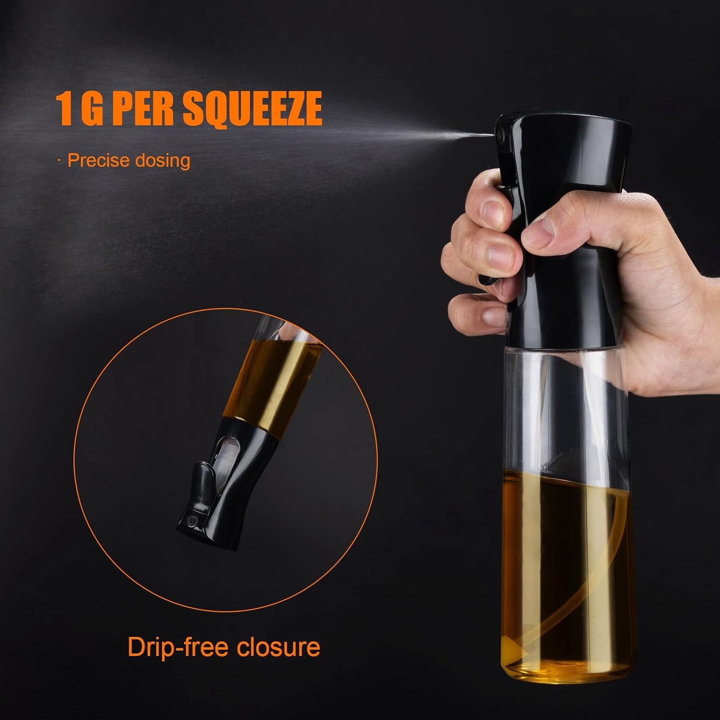 Refillable 300ml Glass Oil Bottle – Olive Oil Dispenser for Cooking, Frying & Air Fryer Use