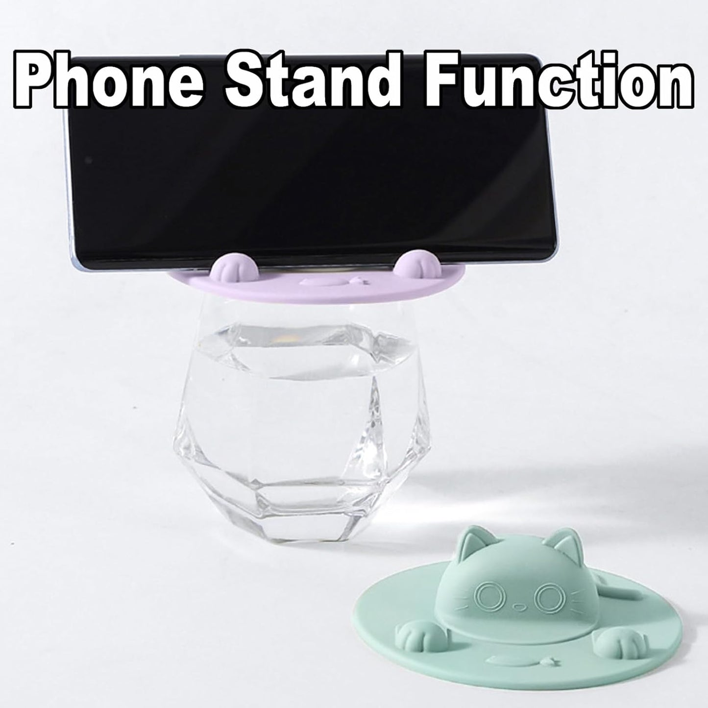 3PCS Cute Cat Tea Bag Holder – Silicone Mug Topper, Tea Squeezer & Drip Clip (4 Inch)