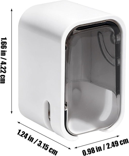 2Pcs Electric Toothbrush Holders with Cover – Self-Adhesive Wall-Mount Bathroom Organizer