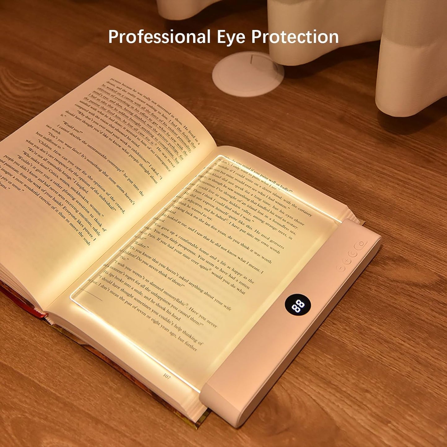 LED Book Light & Night Light 2-in-1 – USB Rechargeable Reading Lamp with 3 Color Temperatures, Stepless Dimming & Timer (Pink)