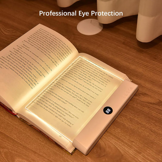 LED Book Light & Night Light 2-in-1 – USB Rechargeable Reading Lamp with 3 Color Temperatures, Stepless Dimming & Timer (Pink)