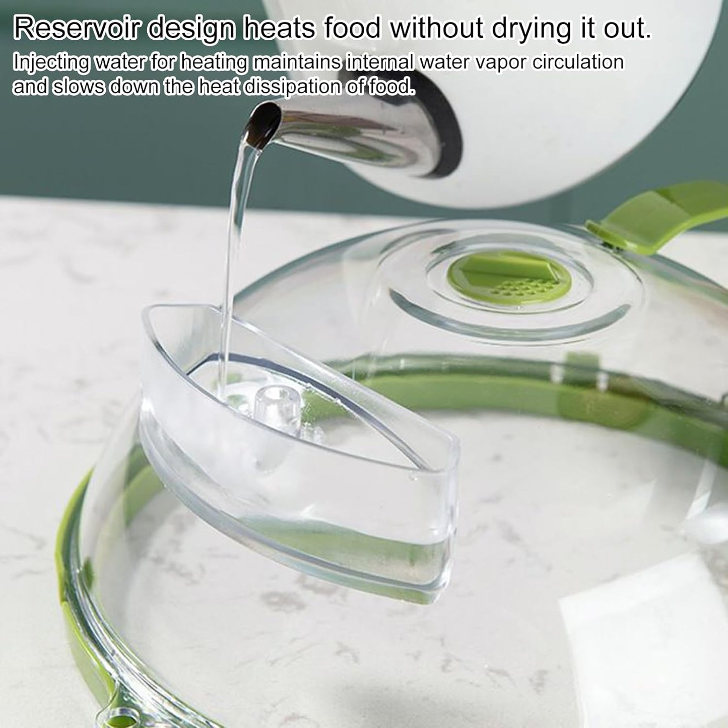 Microwave Splatter Cover Lid – Clear, 10 Inch Plate Cover with Steam Vent Holes & Handle
