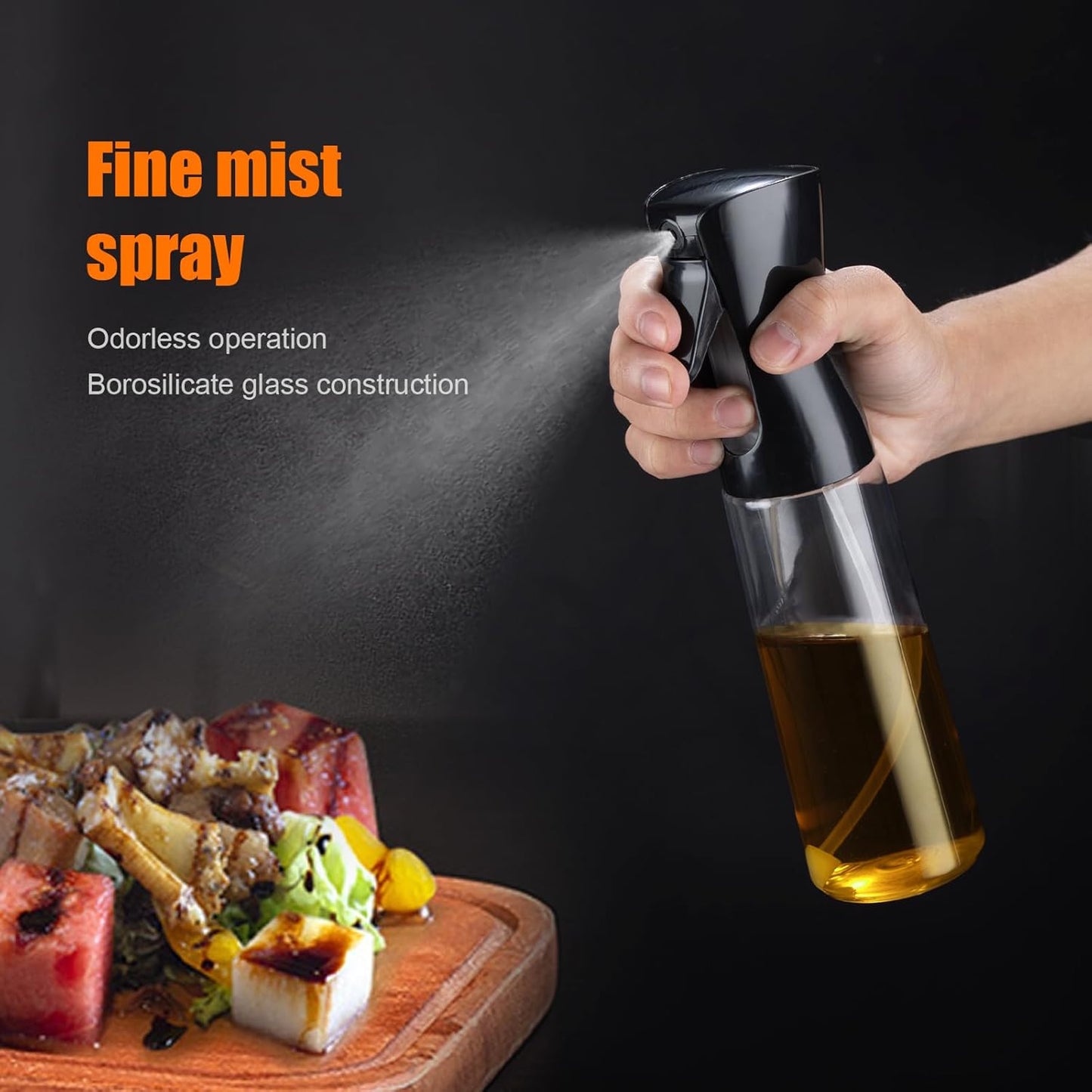 Refillable 300ml Glass Oil Bottle – Olive Oil Dispenser for Cooking, Frying & Air Fryer Use