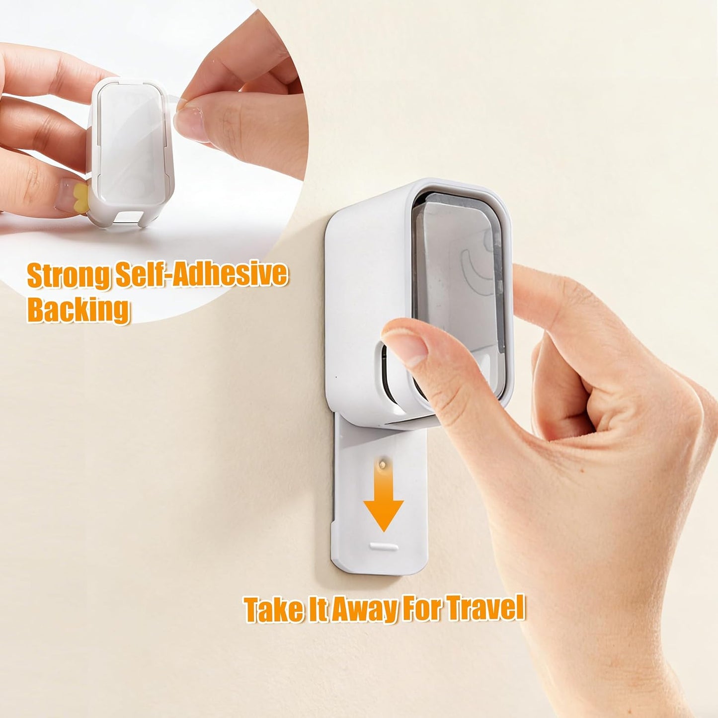 2Pcs Electric Toothbrush Holders with Cover – Self-Adhesive Wall-Mount Bathroom Organizer