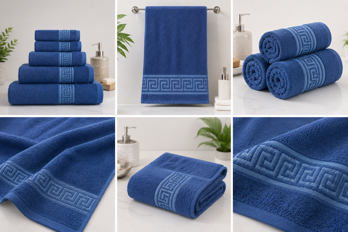 Premium Bath Sheets Pack of 3 Denim Blue – Extra Large 100% Cotton Towels