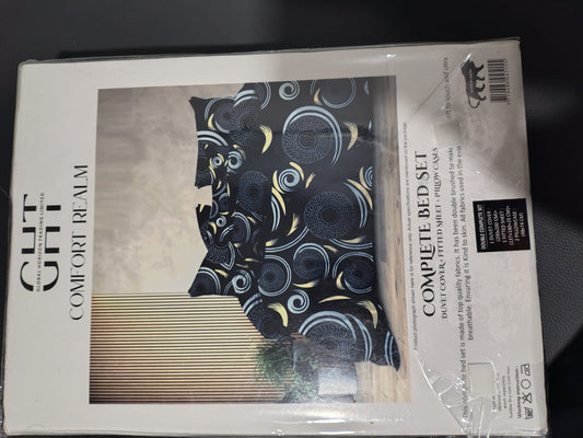 Premium Quality Complet Double Duvet Cover Set. Complete Bed Set 4 Piece