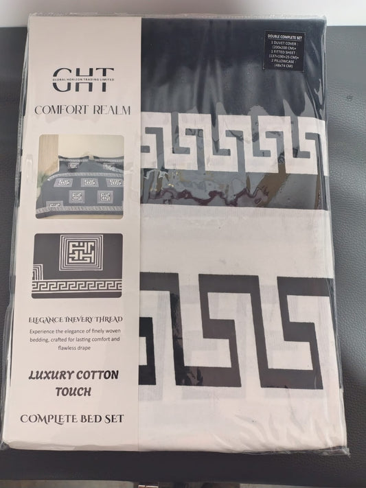 Premium Quality Complete Double Duvet  Cover Set 4 Pcs/ Luxury Cotton Touch/ Complete Bed Set/ 4 Pcs