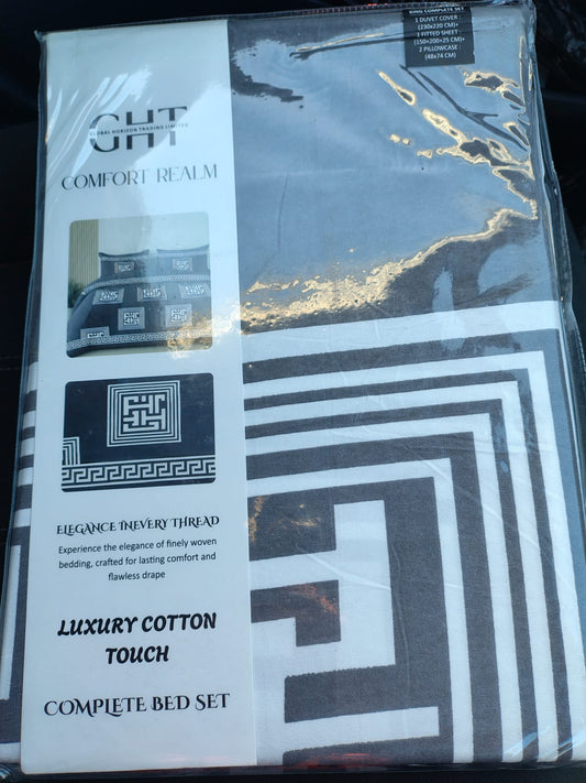 Premium Quality Complete King Size Duvet Cover Set 4 Pcs/ Luxury Cotton Touch/ Complete Bed Set/ 4 Pcs