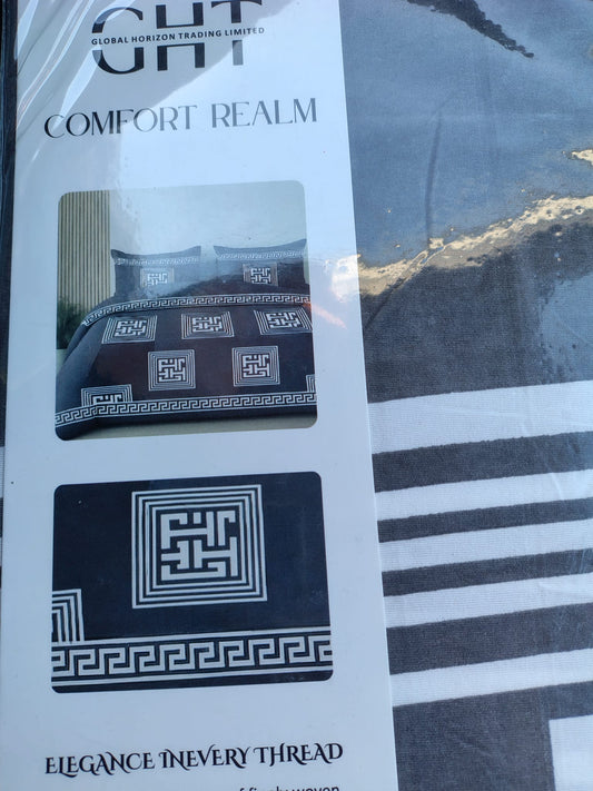 Premium Quality Complete King Size Duvet Cover Set 4 Pcs/ Luxury Cotton Touch/ Complete Bed Set/ 4 Pcs